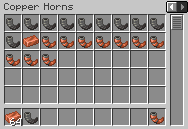 Copper Horns Creative Inventory Menu