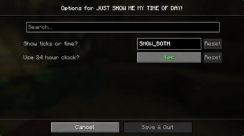 Config screen