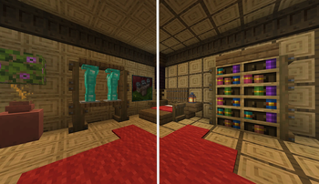 before and after (oak texture has since been changed).
