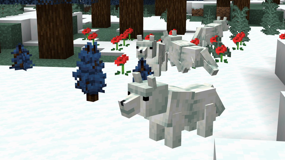 Many biome dependent entities! Like these arctic wolves