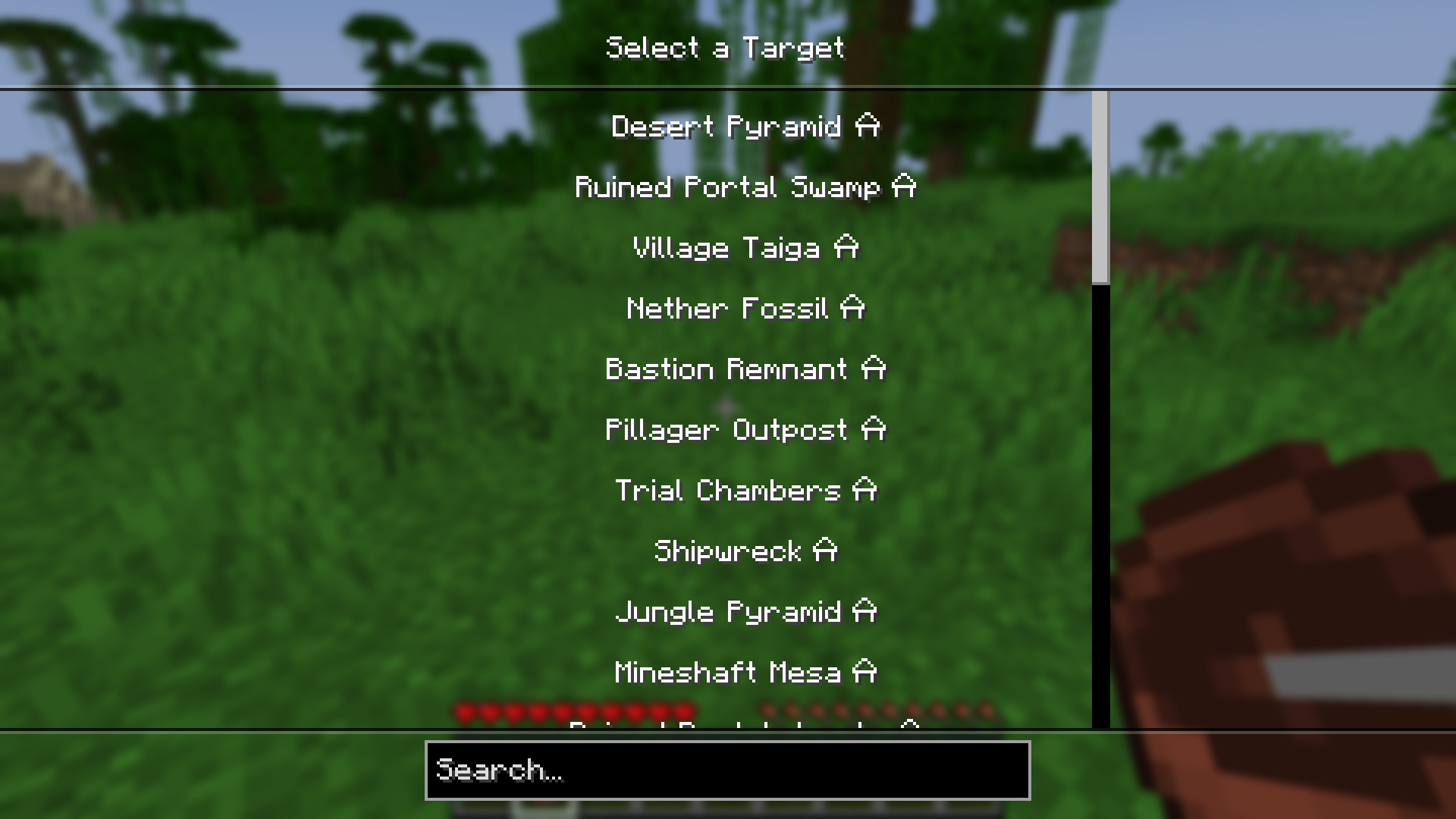 Structure Compass selection screen