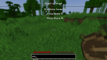 Target selection also includes a search option!