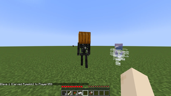 replacing the wither skeleton's skull with a pumpkin