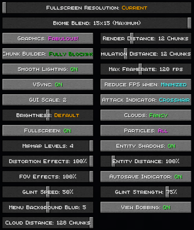 Options Vanilla