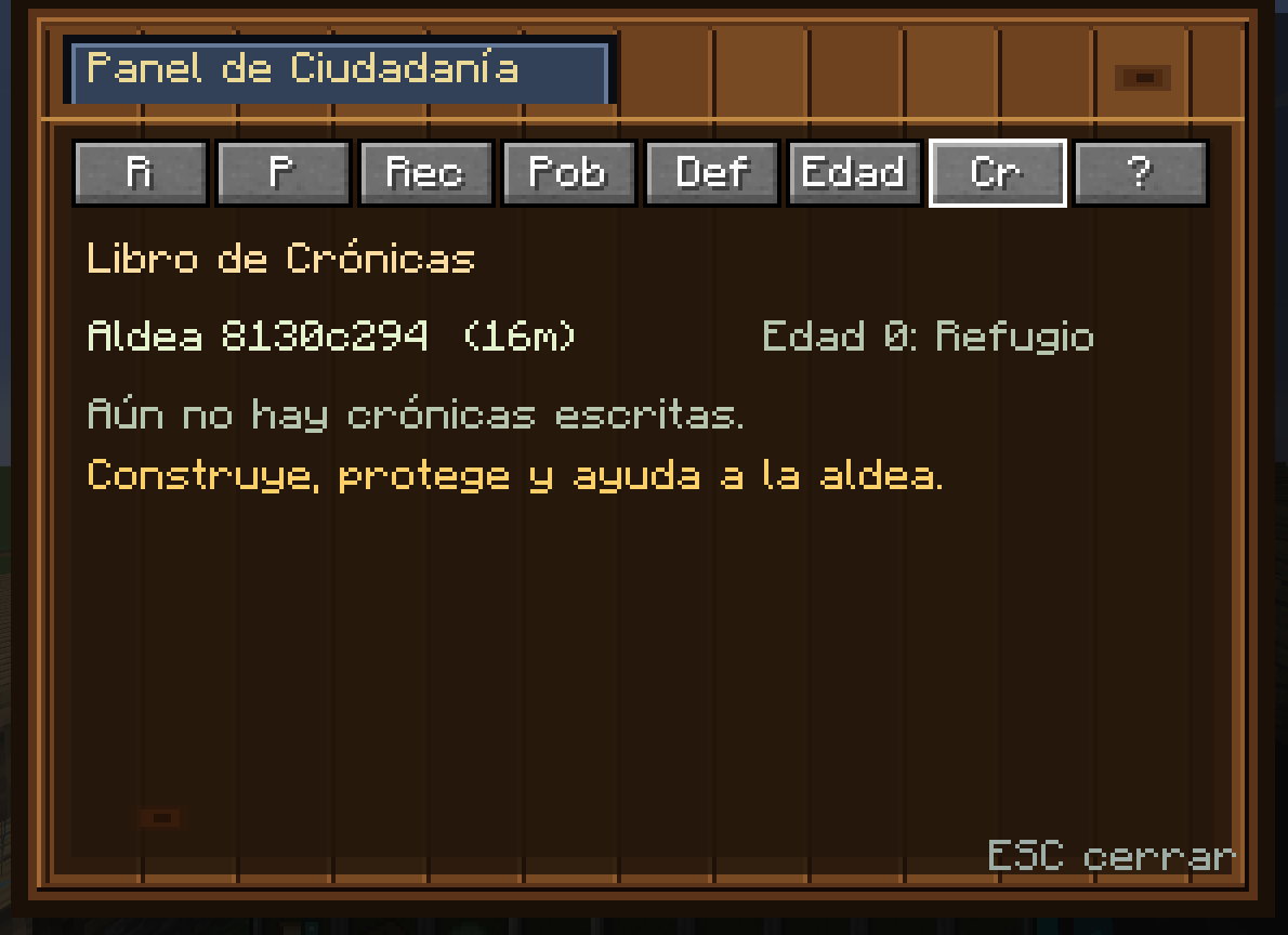Menu del libro de cronicas