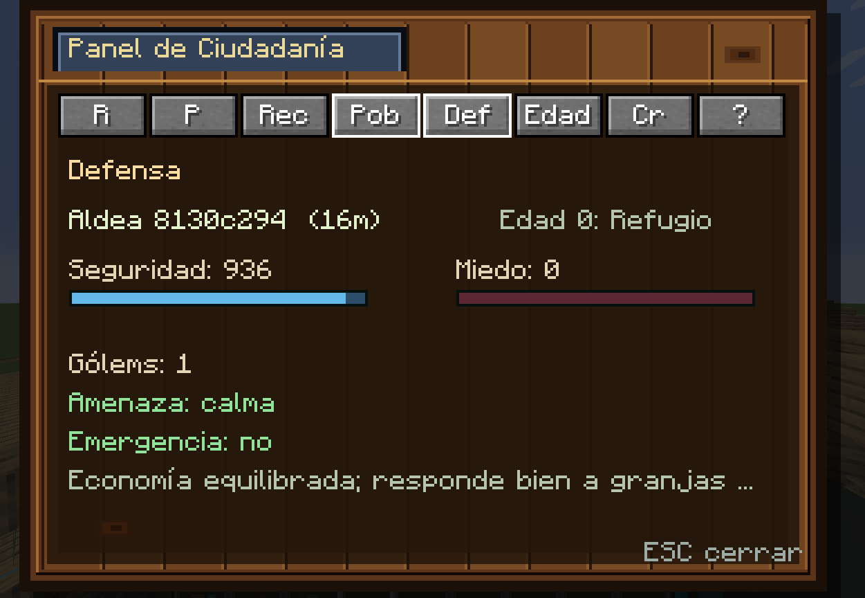 Menu de defensas de la aldea