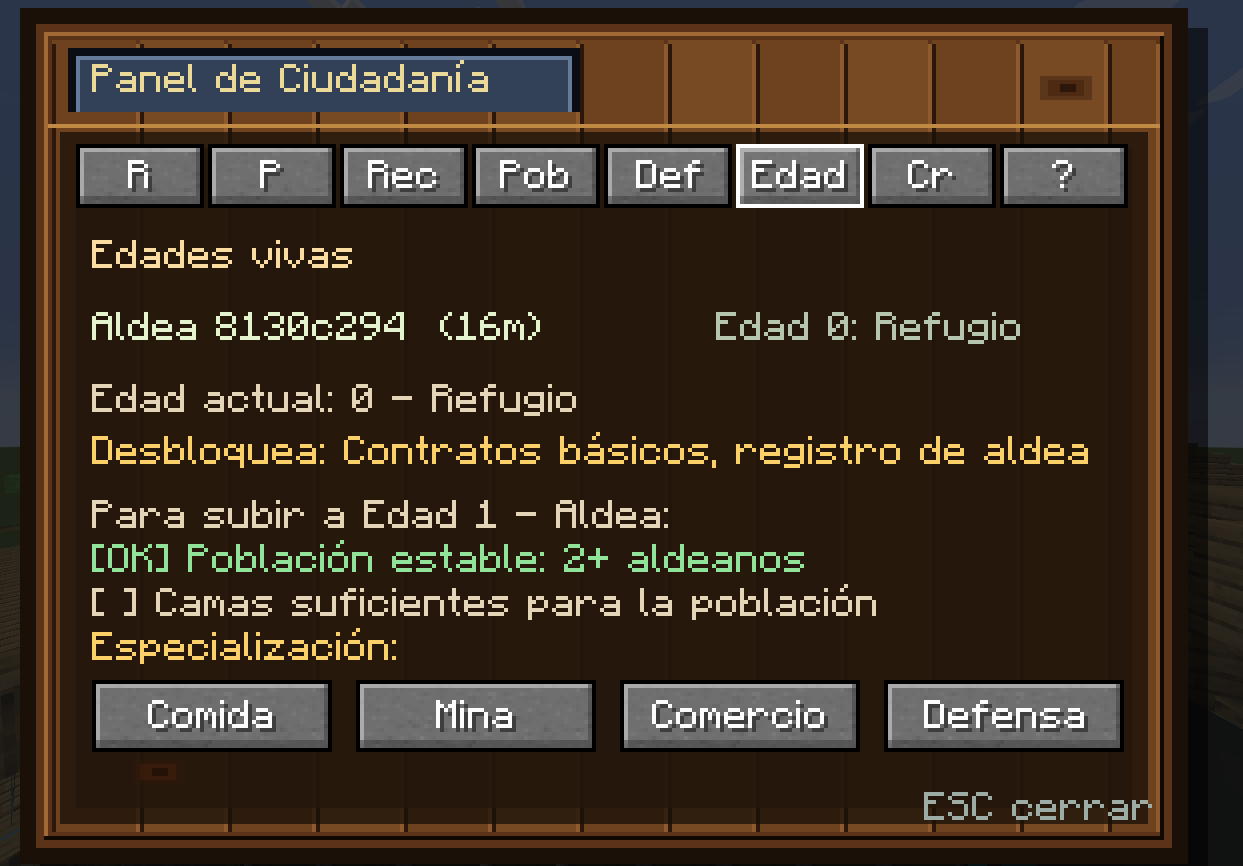 Menu de las edades