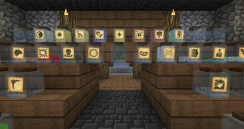 Some Custom Thaumcraft Aspects in form of essentia, in labelled jars