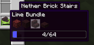 A bundle with an item selected to be taken out