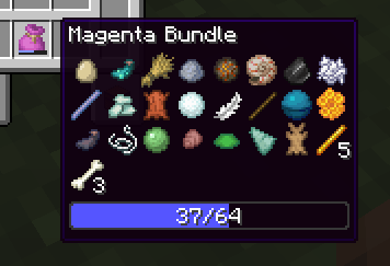 A bundle with some items in it