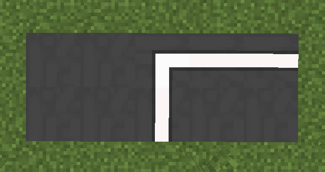 Asphalt with bold marking to side