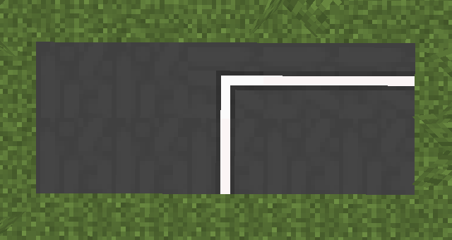 Asphalt with marking to side