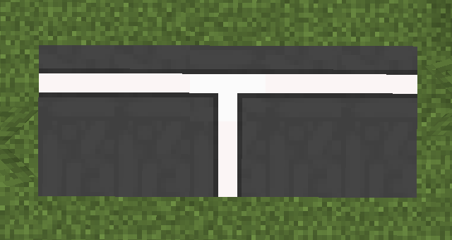 Asphalt with bold marking to sides