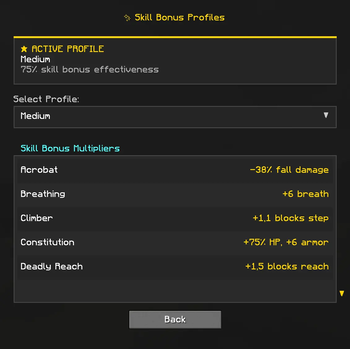 Settings - Skill Bonus