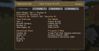 Trade Board Overview Screen