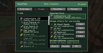 Trade Board Trade Screen