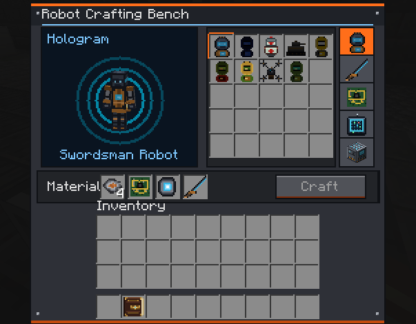 Robot Crafting Bench — central station for the mod