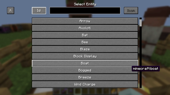 Entity Editor: Entity Selector