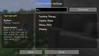Customization Config Screen - showcase