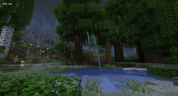 Mist-filled wooded lowlands