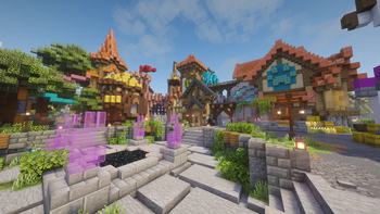 Skyblock Hub with Shaders