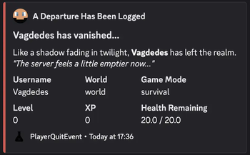 Player Quit Event