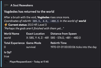 Player Respawn Event