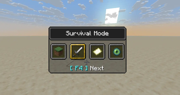 the new gamemode selector (the one you access with F3 and F4)