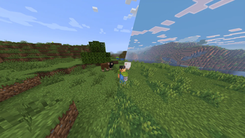 Bedrock graphics, as well as a "Vibrant Visuals" in Java!