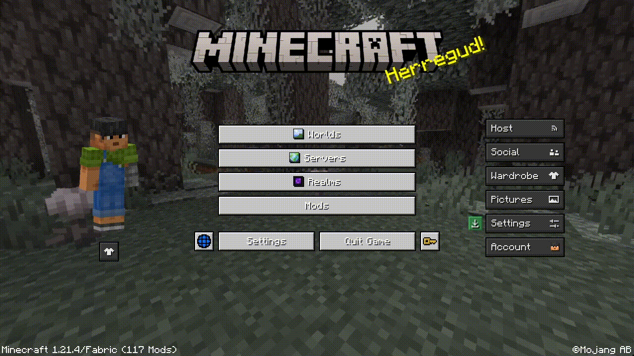 The main menu is in Bedrock style!