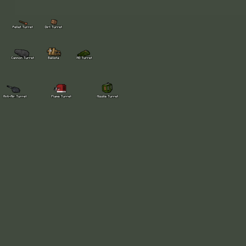 Currently supported turrets