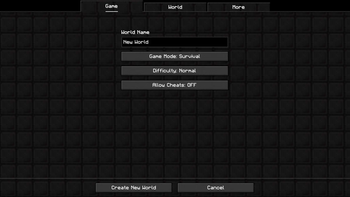 Dark Theme UI (World Creation Screen)