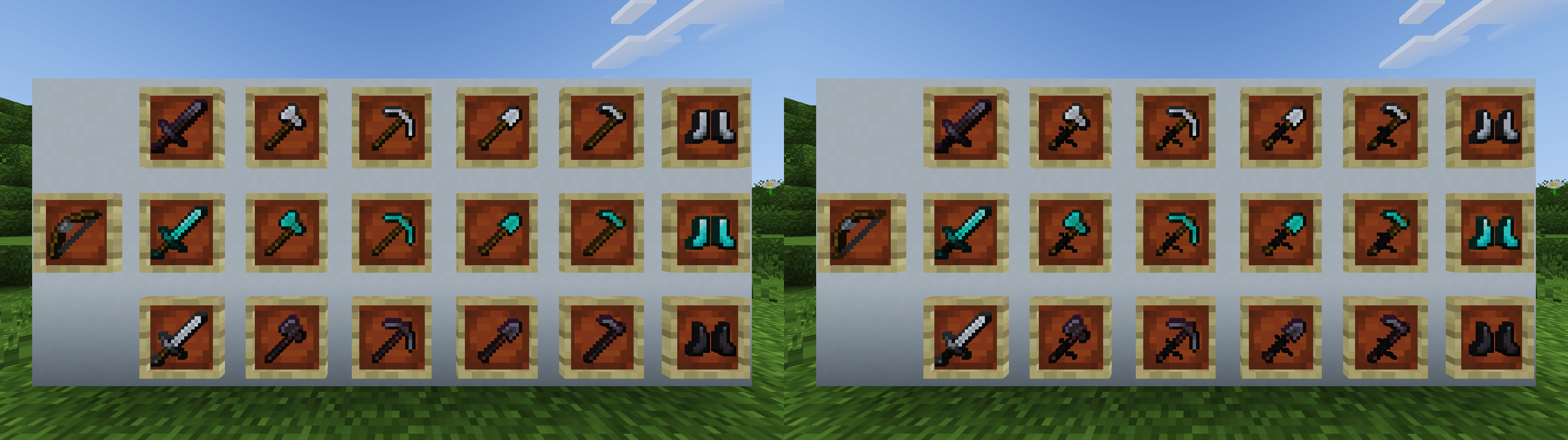 New Item Textures that give the feeling of textures from old resource packs for pvp in 1.8