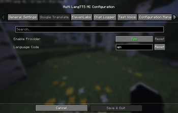 TTS Voice Provider Settings