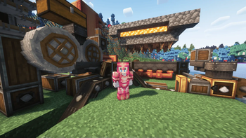 Enchanted rose quartz armor on player