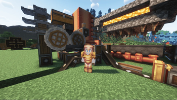 Enchanted brass armor on player