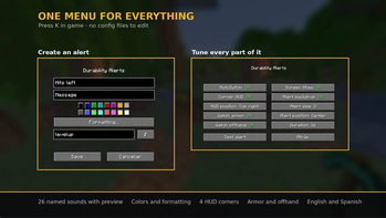 Durability Alert Settings