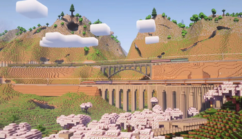 Train on the mountain