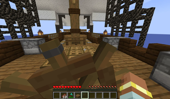 At the helm of a ship