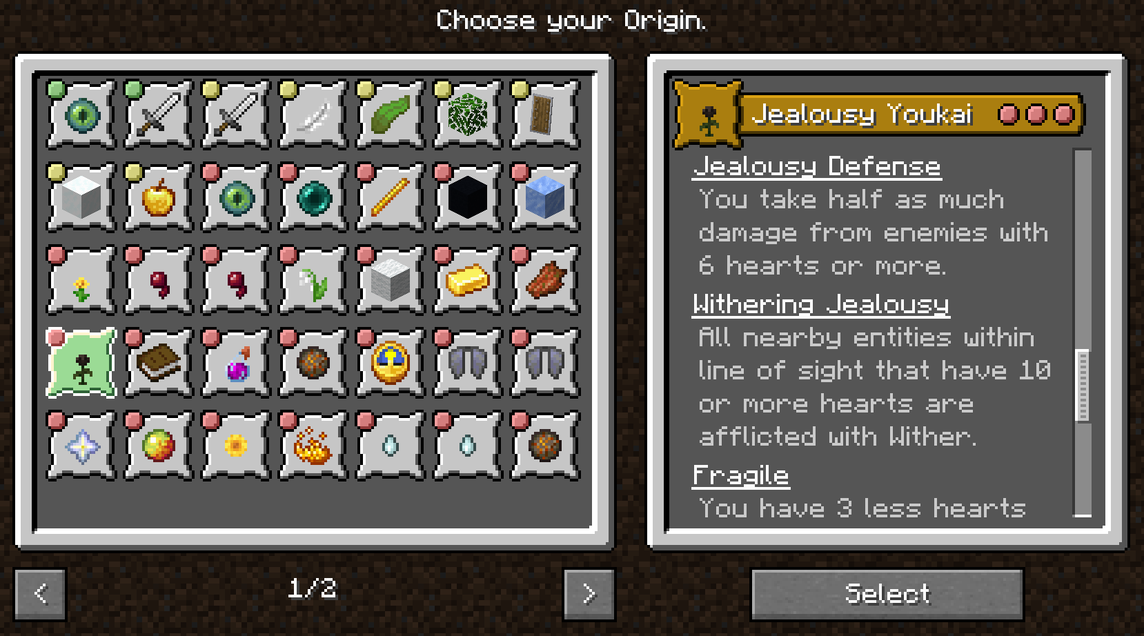 Origins Screen using Alternate Origin GUI