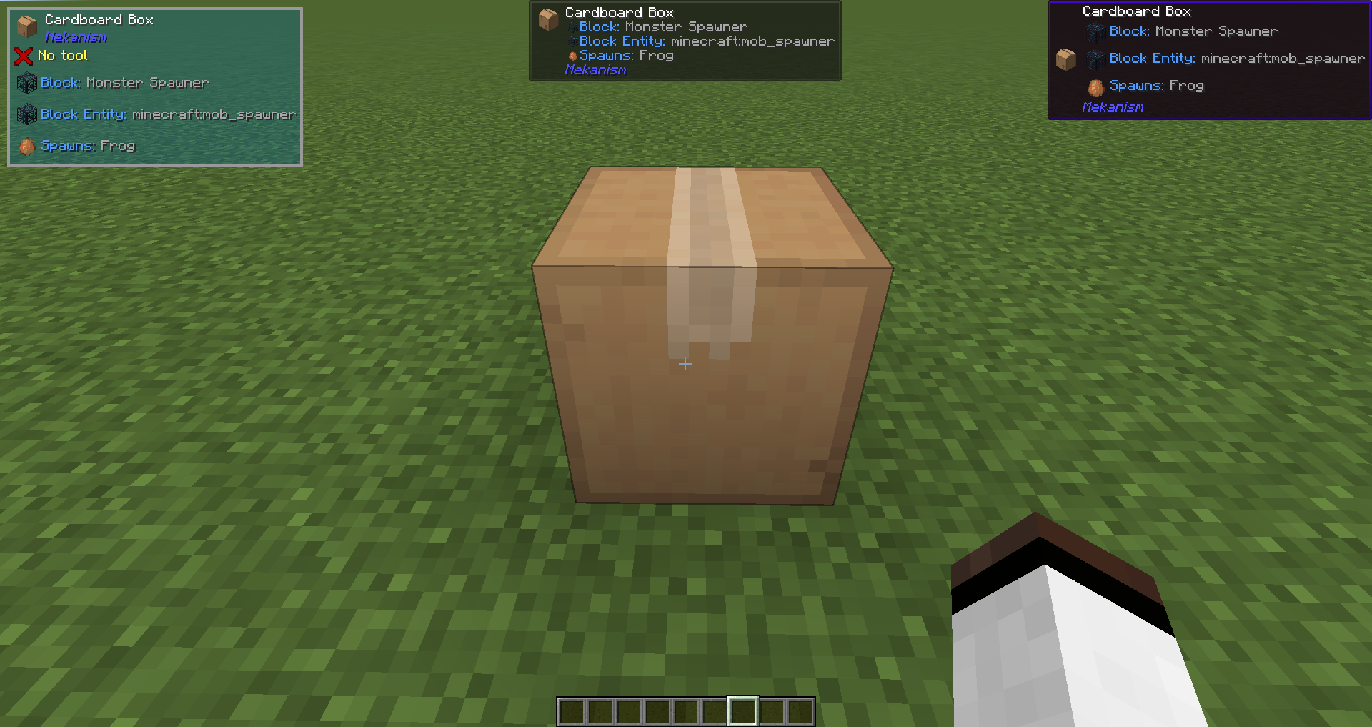 A Cardboard Box that contains a Monster Spawner (Frog)