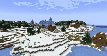 A Snowy Taiga Biome with a Village