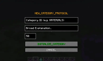 New category screen.