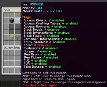 Region List Menu