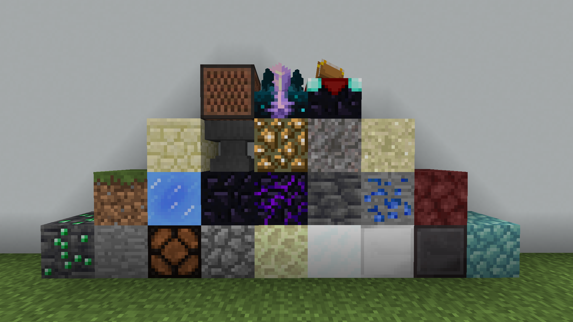 Some textures from the resource pack. Vanilla with some mixed textures.