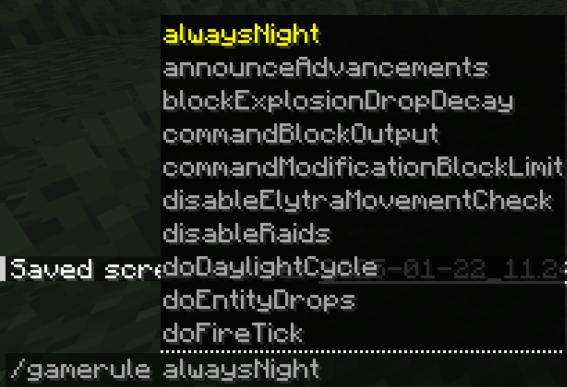 GameRule alwaysNight 1