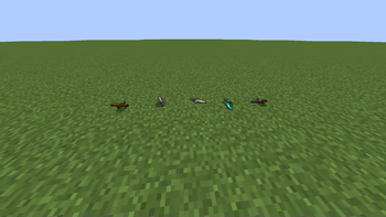 Swords on ground (with item physics lite mod)