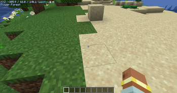 Showing the coordinates and biome