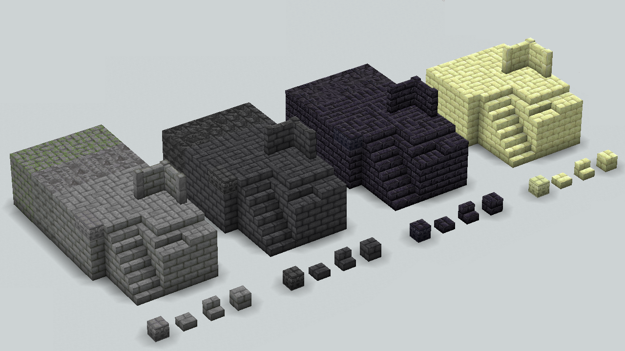 Blocks made of large bricks