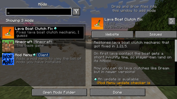 In mod menu